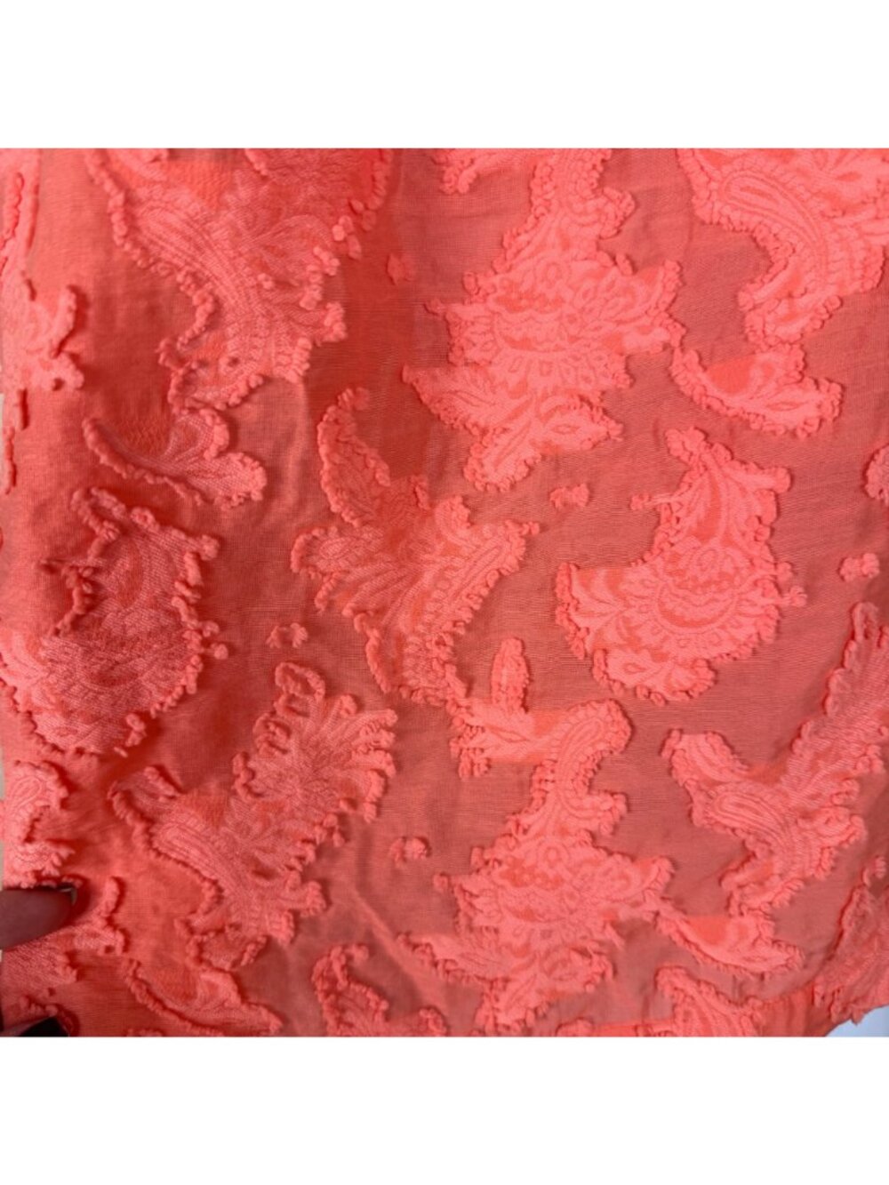 by Anthropologie Amber Ruffled Tank Top Coral Lrg Petite Flutter Sleeve Textured - Picture 5 of 11